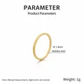 Eleganter minimalistischer goldmattierter 1,4 mm dünner Edelstahlring für Damen. - Größe 5 / 1.4mm Breiter Mattierter Stil (KR114763) / 1,4 mm Breite / Gold