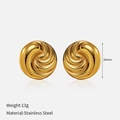 Orecchini a perno in acciaio inossidabile dorato con spirale da 28mm e placcatura 18K - Orecchini a Lobo a Spirale Dorati