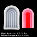 Bogenwellen Herz Silikonform für Kerzen 8x12x2,5cm mit rosa Wachsergebnis - Groß B285 Bogen / Transparent