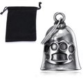 Punk knuckleduster bell pendant in vintage silver with black velvet storage bag - Steel Color (Bell + Velvet Bag)