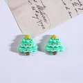 Mini resin green Christmas tree craft flatback for DIY hair clips and phone cases - Christmas Tree Style 3
