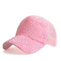 Dettaglio dei brillantini rosa e della rete traspirante su un cappellino da baseball - Regolabile / Rosa Strass Rosa AB