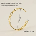 Verstelbare 18K vergulde roestvrijstalen open armband met hol kruisontwerp voor dames - 18K goud / Goud (ZXG-665)