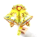 Christmas gold and red double bell foil balloon with heart detail for holiday decor - 16 Inch Mini Golden Bell