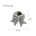Small silver glitter Christmas bow ornament with sparkling sequins 18x21.5cm decoration - Small Silver (18cm)