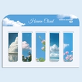 Magnetische bladwijzers Heaven Cloudy set van 5 stuks met blauwe lucht en bloemmotief - Set van 5 (Niet-herhalende patronen)