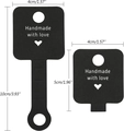 Detaillierte Maße der schwarzen Schmuck-Klappkarten für Armbänder und Handy-Anhänger - 10*4cm/Weißer Druck / Schwarz