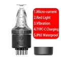 Applicateur de cuir chevelu électrique avec micro-courant et luminothérapie rouge en noir - Électrique Lumière Rouge EMS Vibration / Noir Cool
