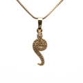 Collana con pendente a serpente placcata in oro con zirconi chiari su sfondo bianco - Serpente con Catena Box / Oro