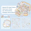 Dairy cold drink shop theme DIY miniature stickers set with cute cat characters - Milk Cold Drink Shop