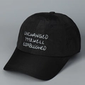 Detail of white UNCHANGED 1998 embroidery on black quick-dry cotton baseball cap - M(56-58cm) / Black