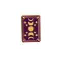 Purple Halloween enamel pin with gold moon phases and stars in mystical tarot style - Moon Phases Tarot Card Style (XZ4052)