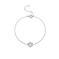 Elegante bracciale esagonale in argento S925 con zirconi scintillanti su sfondo bianco - Argento 925 / Platino