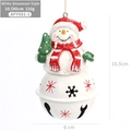 Campanella a forma di pupazzo di neve con sciarpa rossa, 10,5x6cm, 110g, motivo a fiocco - Pupazzo di neve / Bianco