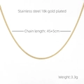 Collana a catena a maglie in acciaio inossidabile placcato oro 18k lunga 45+5cm - Oro 18K / Oro