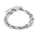 Bracciale a catena serpente intrecciata multifilo argento in acciaio inossidabile - Bracciale intrecciato a tre strati / Color Acciaio
