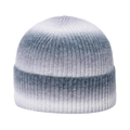 Detail of soft ribbed knit texture showing the blue and grey gradient on the winter hat - Adjustable 56-60cm / Blue Grey White Gradient Style (H)