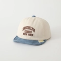 Detail of Brooklyn embroidery on a two-tone cotton baseball cap for toddlers - 50cm (1-3 Years) / BROOKLYN - Beige