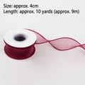 4cm wide wine red organza ribbon for birthday cake decoration and gift wrapping, 10 yards - Core Fishtail Ribbon Wine Red / 4cm Wide 9m Long
