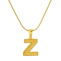 Elegant gold snake chain necklace featuring a textured letter Z pendant for women - Letter Z (S-P004-Z)