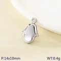Colgante mano de Fátima de acero inoxidable 14x10mm para accesorios de joyería - Mano de Hamsa / Color Acero