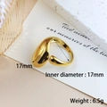 Minimalist gold cast open ring with 17mm inner diameter and smooth polished finish - 17mm / Gold
