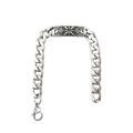 Retro silver cuban chain bracelet for men with engraved starburst pattern plaque - Steel