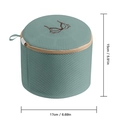 Blue cylindrical sandwich mesh bra laundry bag with zipper and handle, 17x15cm size - Cylindrical Bra Bag - Morandi Green