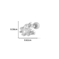 Silver shooting star stud earring with clear zircon in 0.58cm by 0.62cm dimensions - Shooting Star Style (8#) / Silver