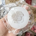 Close-up of a white peony flower silicone mold for handmade soap and candle making - Peony 3893 / Clear