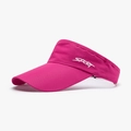 Adjustable rose red open top sports visor with long brim and breathable mesh - Adjustable / Rose Red