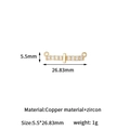 14K vergoldeter Kupfer-Zirkon-Doppelkreis-Buchstabenverbinder für DIY-Schmuckherstellung - 14K Gold B