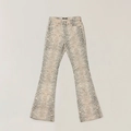 Women's flared snake print denim jeans in cream and black with a high-waisted fit - XS / Phantom Cobra