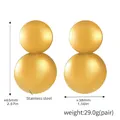 Détails des dimensions et du matériau en acier inoxydable des boucles d'oreilles boules - Or