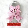 Pink glitter Christmas bow ornaments for tree decoration, set of 2 pieces, 17x13cm - Set of 2 Glitter Pink Bows