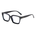 Occhiali da lettura quadrati neri anti luce blu con rivetti dorati decorativi - +3.00 Diottria / Nero