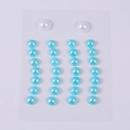 Blue and white round faux pearl face and nail stickers for children's DIY makeup - MX-09 Blue White
