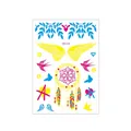 Creative fluorescent waterproof tattoo sticker featuring bohemian feathers and birds - Fluorescent DKCS-042