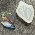 Silicone shell mold for resin art with iridescent seashell finished craft example - Style 2—Shell Style (15-818) / Clear