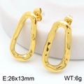 Minimalist gold waterdrop earrings with irregular hammered texture and stud closure - Style A (KE115133-KFC) / Gold