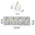 Addobbi natalizi a forma di cupcake argento e bianco con glitter rossi set da 4 - Cupcake / Scatola da 4 pezzi / Argento