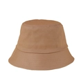 Classic cotton fisherman bucket hat in brown khaki with a flat top and durable brim - M (56-58cm) / Khaki