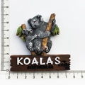 Resin Australia tourist souvenir fridge magnet featuring cute koala mother and baby - Mother and Baby Koala