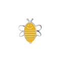 Cartoon honey bee enamel brooch pin with yellow and white plating on silver alloy base - C1111-2-Cartoon Smiley Bee