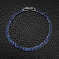 Silver-tone tennis bracelet featuring round-cut deep blue cubic zirconia stones - 3mm-17cm / Navy Blue Zirconia