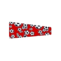 Elastic yoga headband with red fabric and black and white football patterns - Soccer Red