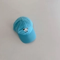 Close-up of a light blue quick-dry cap with a cute cartoon dog patch and DOG text - 52-54cm 3-6 Years / Aqua