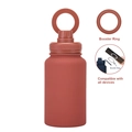 Terracotta insulated water bottle with magnetic phone mount and portable ring handle - 650ml / Brick Red