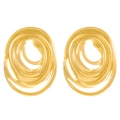 Elegant 18k gold plated stainless steel irregular spiral earrings in concentric design - 18K Gold Plated Oval Spiral (N-902)