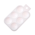 White 6-well rectangular plastic paint palette with handle and hanging hole for students - 6-Well Palette with Handle (with Hole) / 14.5*8.5cm